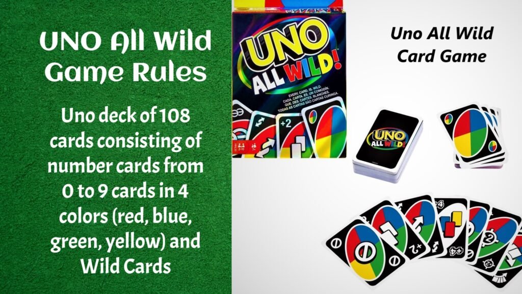 UNO All Wild Card Game for Family Night, No Matching Colors or Numbers  Because All Cards Are Wild