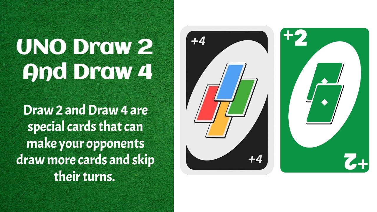 UNO Rules Draw 2 And Draw 4 Cards Learning Board Games