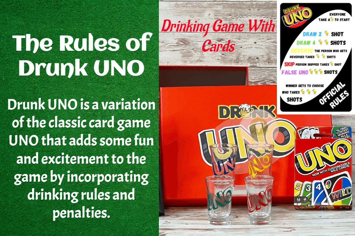 Drunk UNO Game Set 6 Shot Glasses 