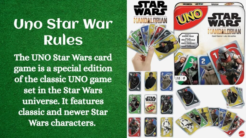 ​Star Wars UNO is similar to the classic UNO card game players are familiar with, but it is themed to the universe of Star Wars. ​The deck has graphics of the most famous Star Wars ships, space stations, and droids.