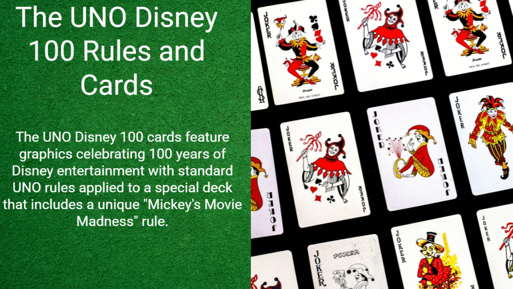 The UNO Disney 100 Rules and Cards