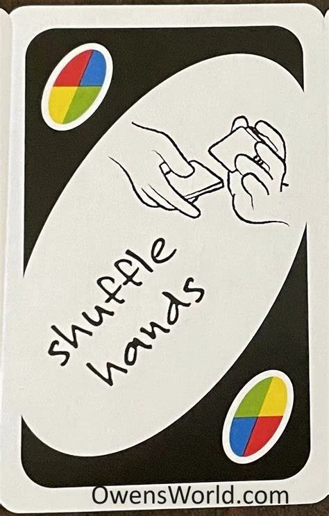 The UNO Shuffle Hands Card