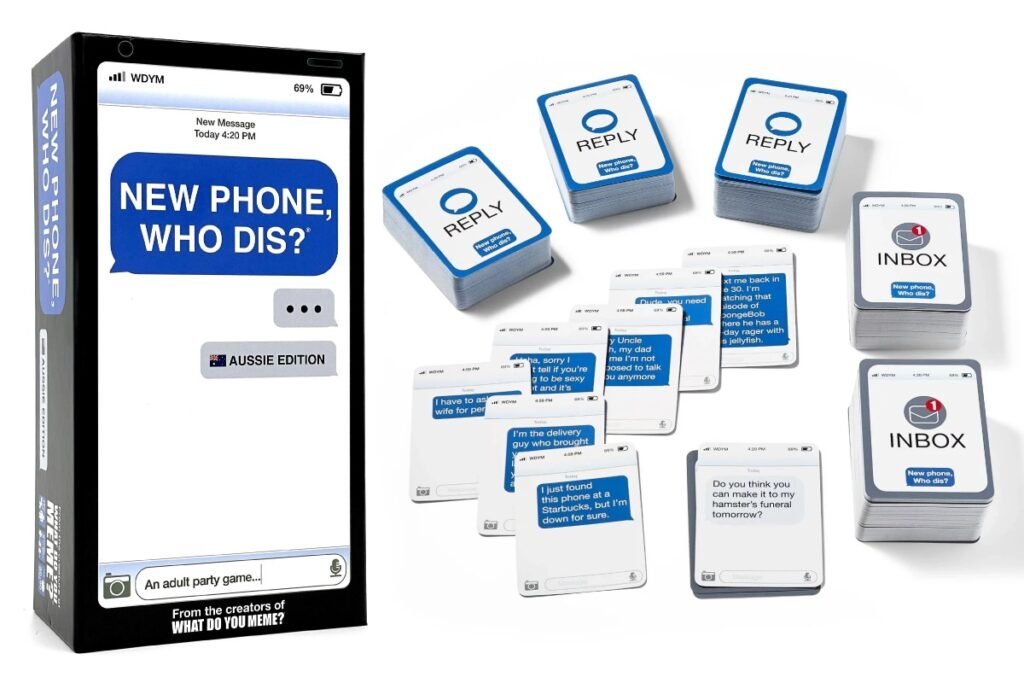 Players take turns drawing a card from the "inbox" pile, and then choose a reply card from their hand that they think is the funniest response to the inbox card.