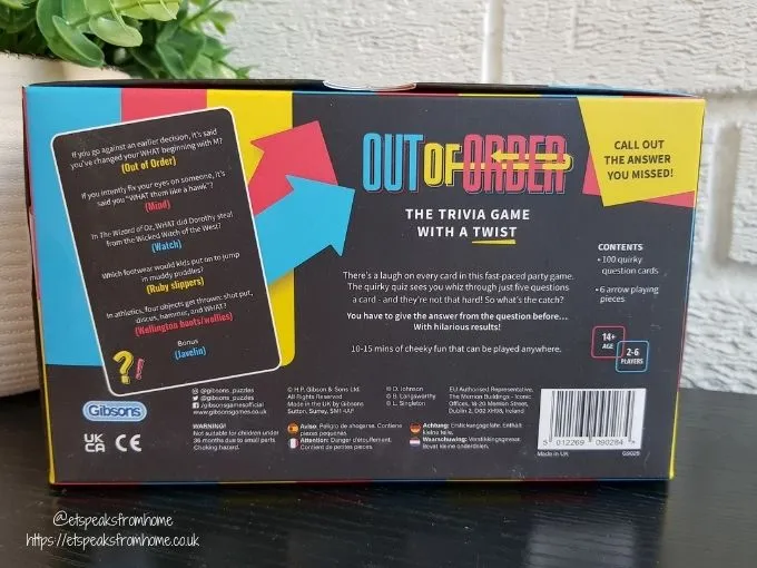 The Out of Order Game Rules and Instructions