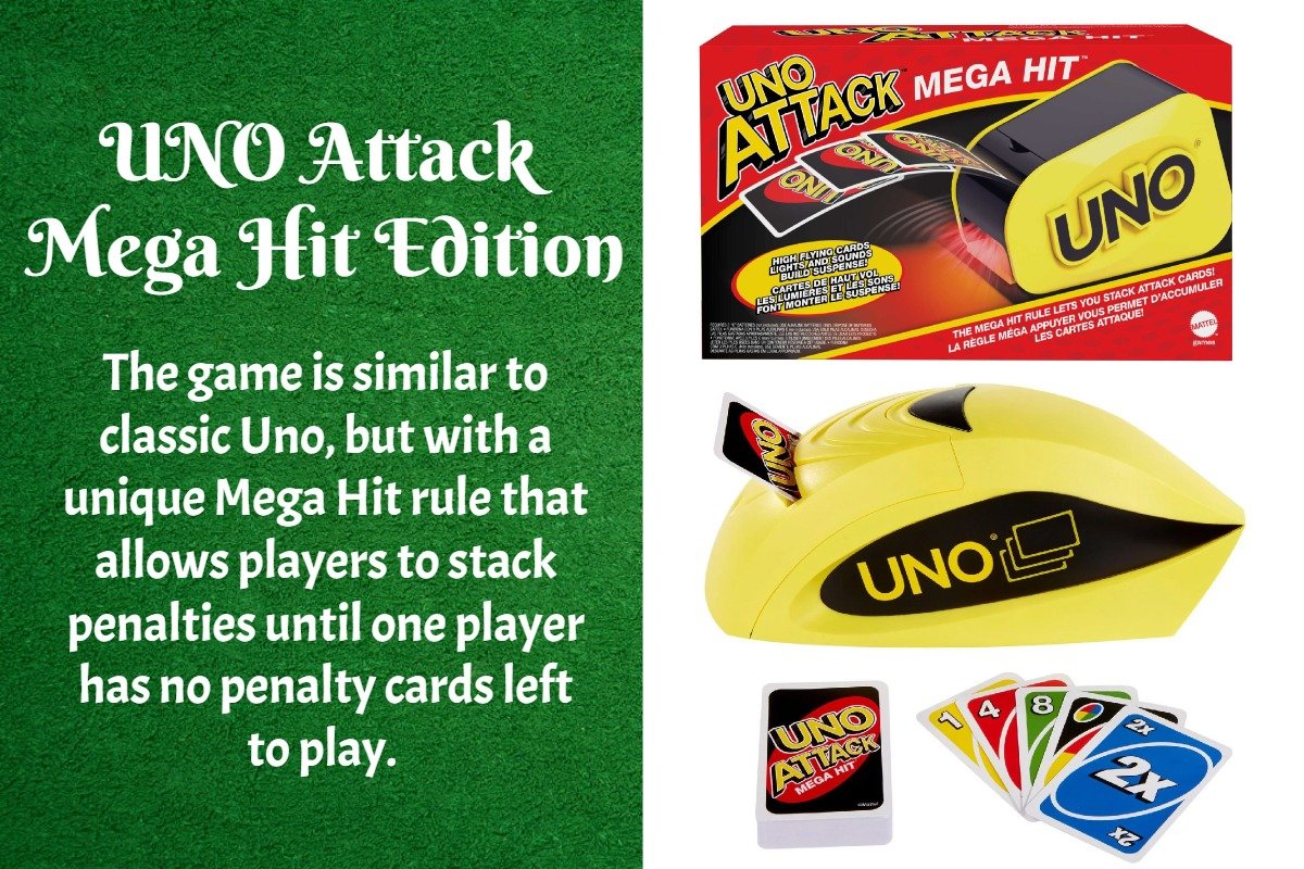 The UNO Attack Mega Hit Rules And Cards - Learning Board Games