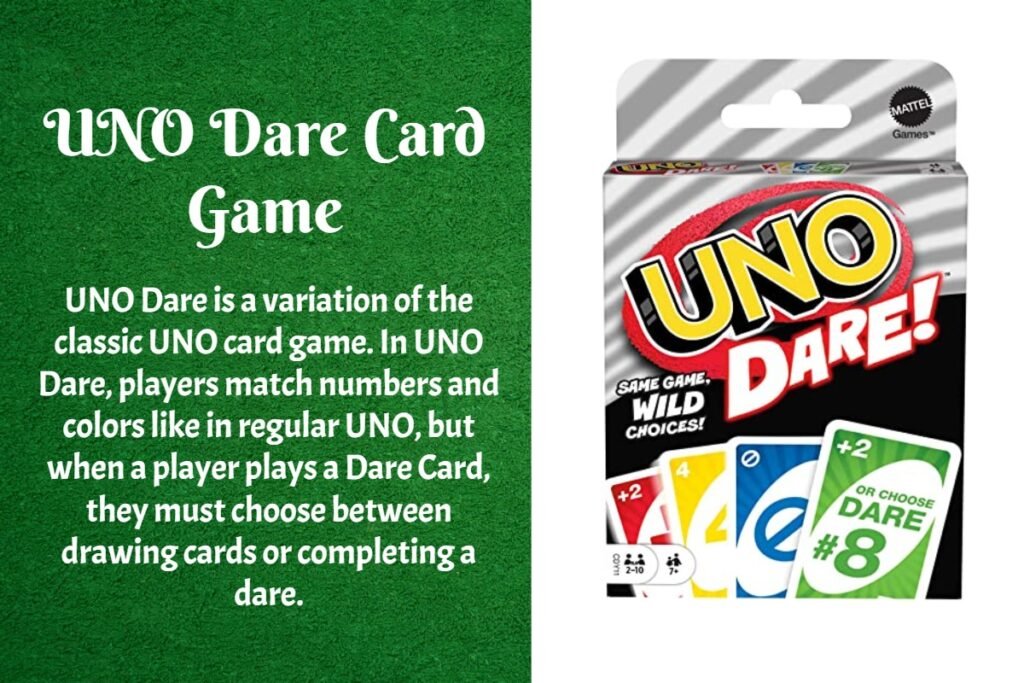The rules for playing UNO Dare are similar to UNO But the difference is the addition of dare cards. To start playing, you need to select a dare list card, such as Family, Daredevil, Showoff, or House Rules. Then, before starting the game, players choose a Dare List card and put the others away.